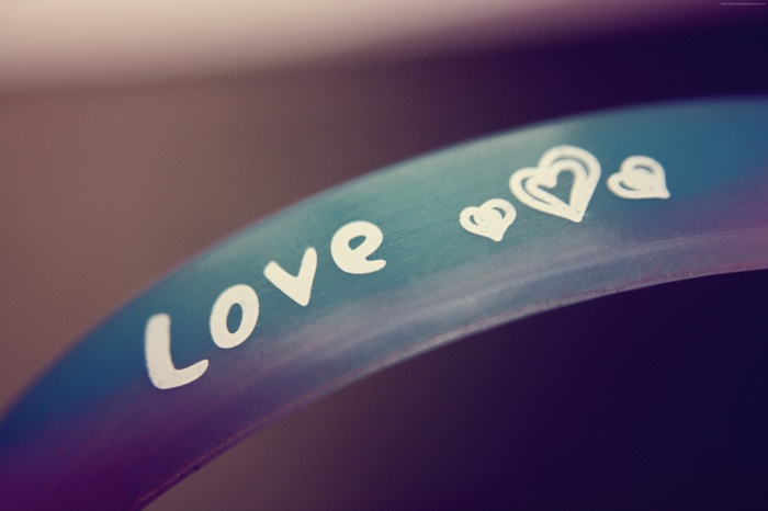 Love and hearts on a blue surface