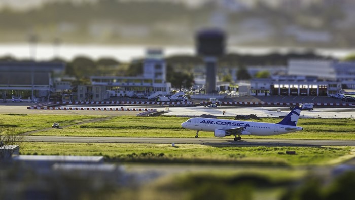 Air Corsica airplane on airport runway