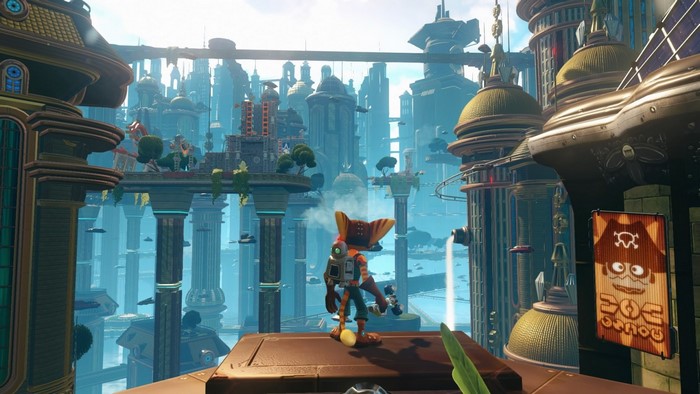 Ratchet & Clank: Rift Apart cityscape