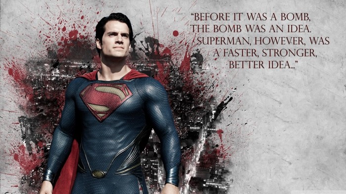 Superman from Man of Steel with a quote