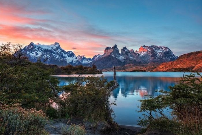 Sunset Over Torres del Paine in Chilean Patagonia