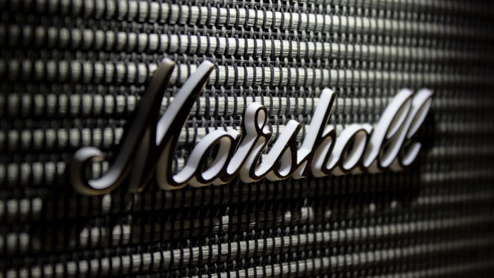 Marshall logo on a speaker grille