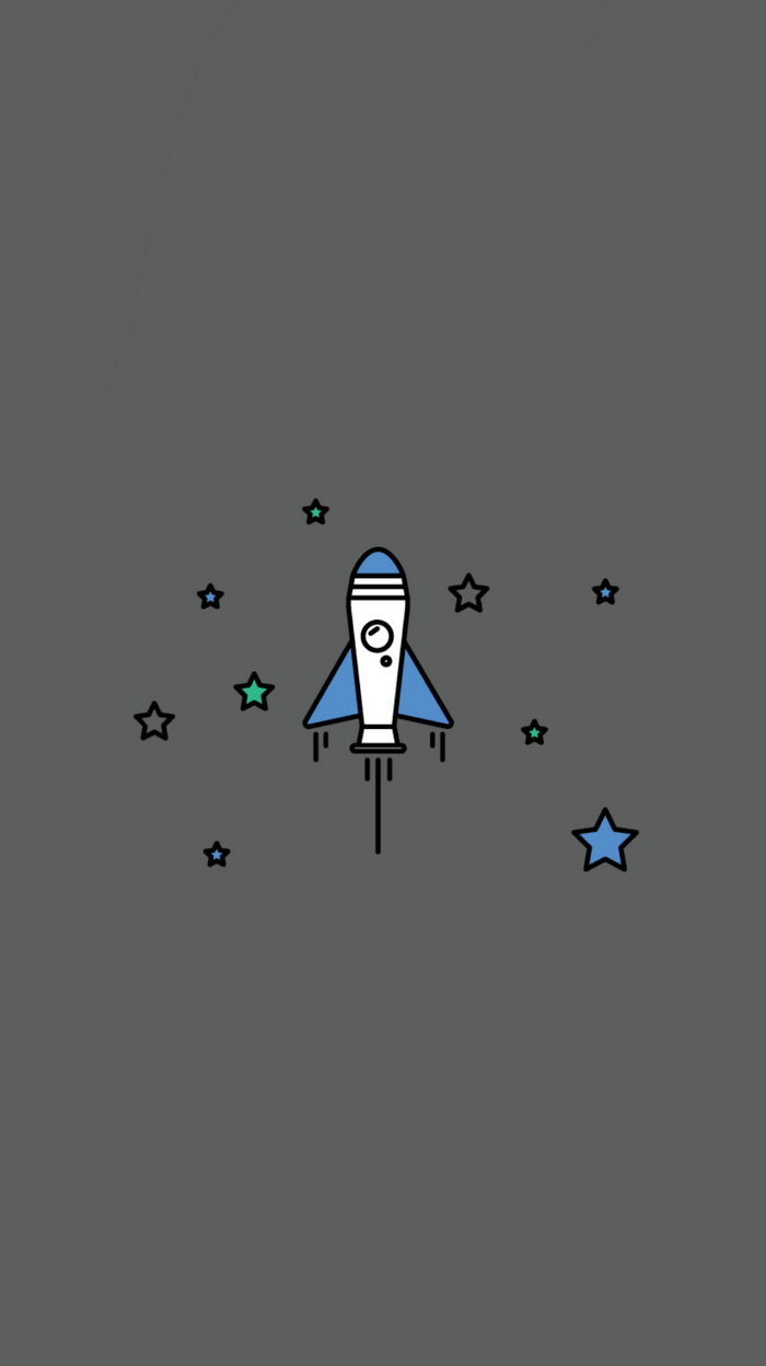 Rocket ship flying among stars illustration