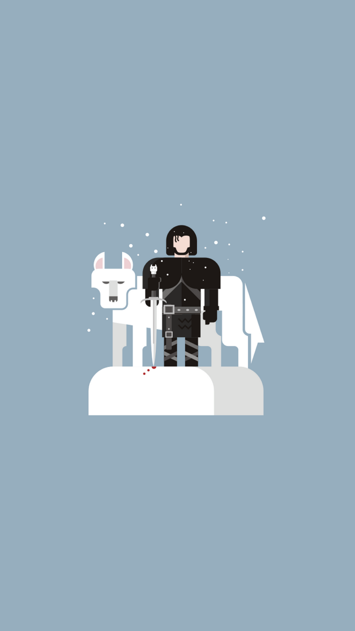 Jon Snow and Ghost from Game of Thrones in snow