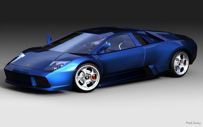 Blue Lamborghini Murcielago Sports Car