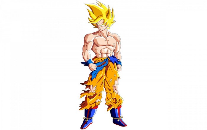 Son Goku Super Saiyan in Torn Costume