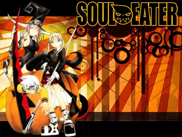 Soul Eater characters on a pumpkin