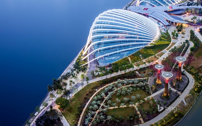 Gardens by the Bay, Singapore aerial view