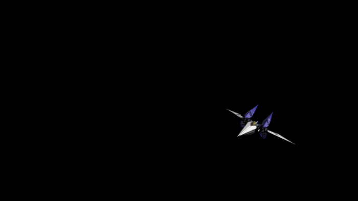 Arwing spaceship from Star Fox in darkness