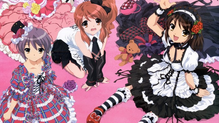 Anime girls in Lolita dresses