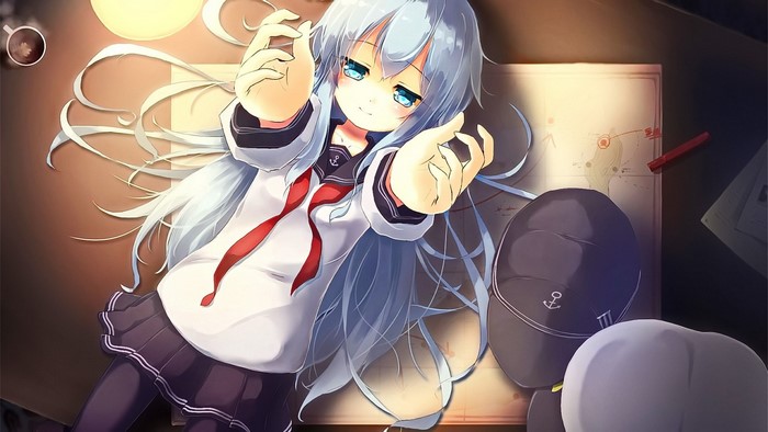 Hibiki from Kantai Collection lying down