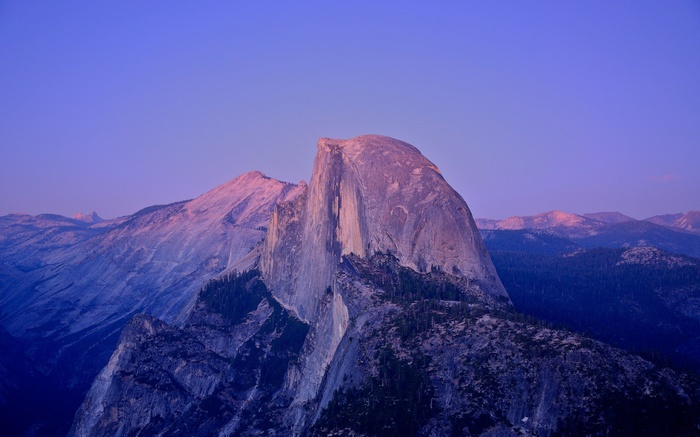 Half Dome mountain at sunset in Yosemite National Park