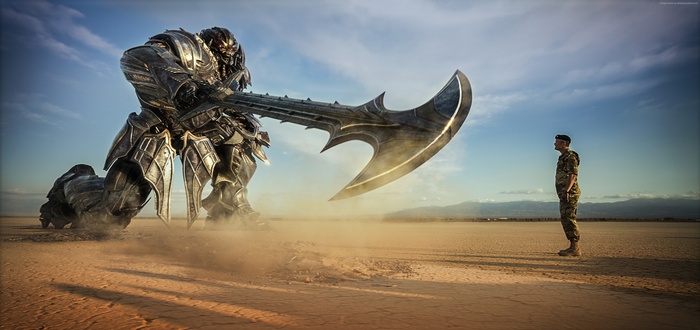 Megatron from Transformers: The Last Knight with Soldier