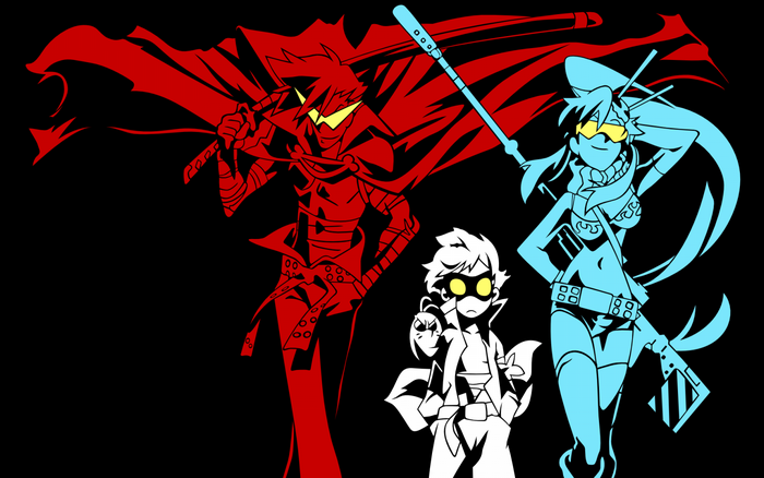 Kamina, Yoko Littner, and Simon from Tengen Toppa Gurren Lagann