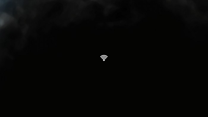 Minimalist Wi-Fi symbol on dark background