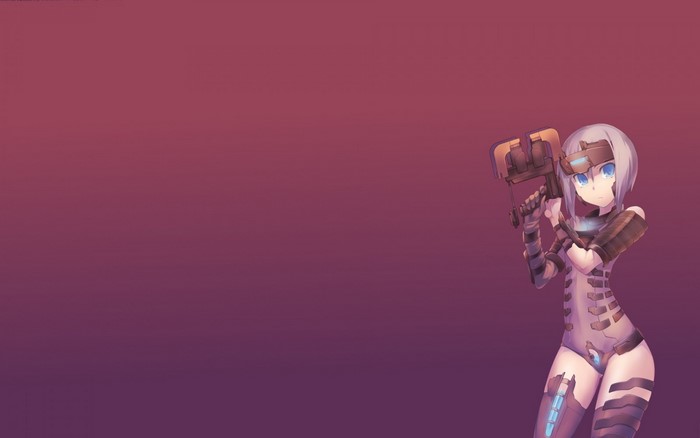 Girl in Dead Space suit holding a weapon