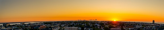 Panoramic sunset over Atlantic City skyline