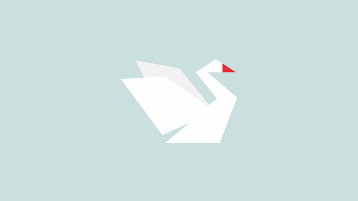 Minimalist origami swan logo