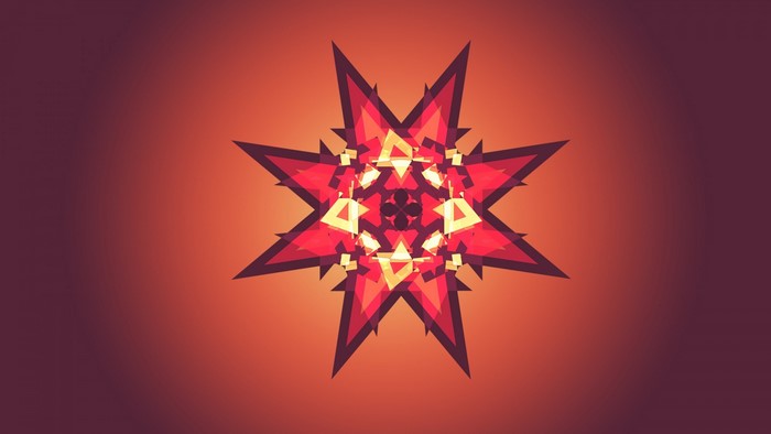 Abstract geometric star illustration with red and yellow colors