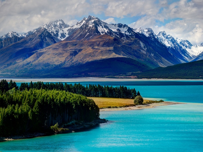 Lake Tekapo with Snow-Capped Mountains, South Island, New Zealand