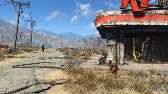 Fallout Power Armor and Dog