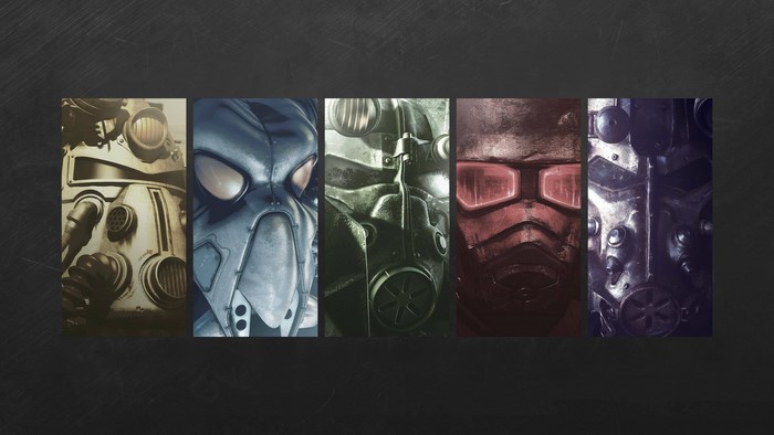 Fallout Power Armor Helmets Collage