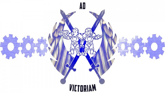 AD Victorian illustration with gears and swords
