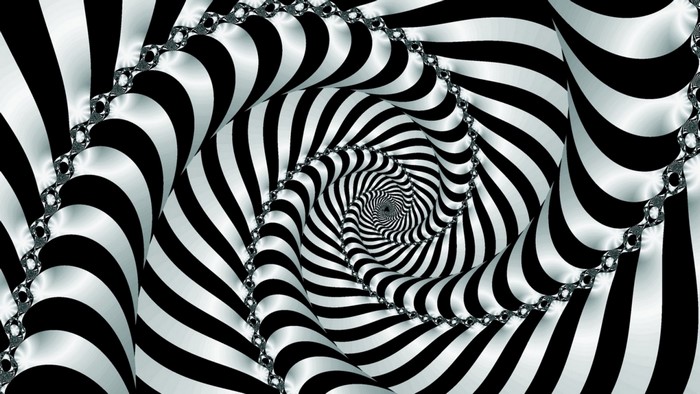 Abstract black and white spiral pattern