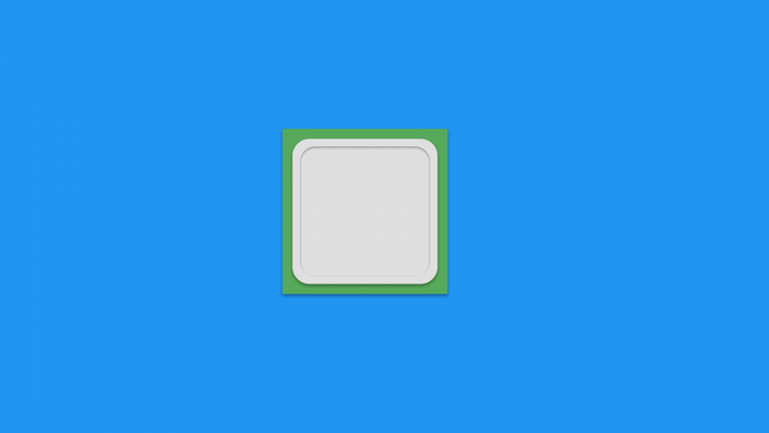 Minimalist CPU icon on blue background