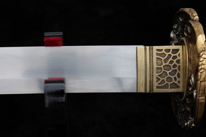 Close-up of a Japanese katana sword