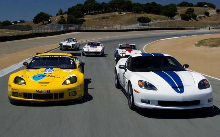 Chevrolet Corvettes on a Race Track