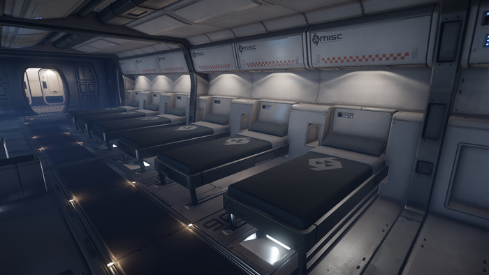 Interior of a MISC Starfarer ship with beds