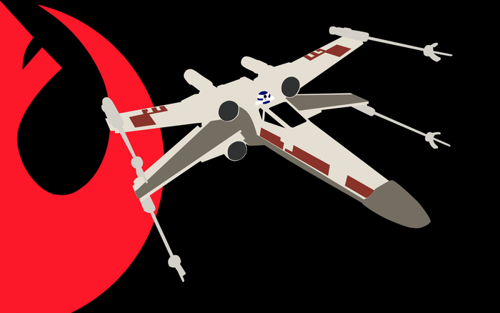 Minimalist X-wing Starfighter with Rebel Alliance symbol