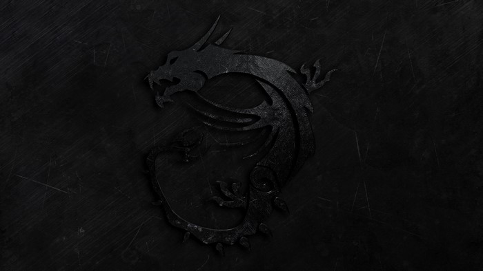 MSI Dragon Logo on Textured Black Background