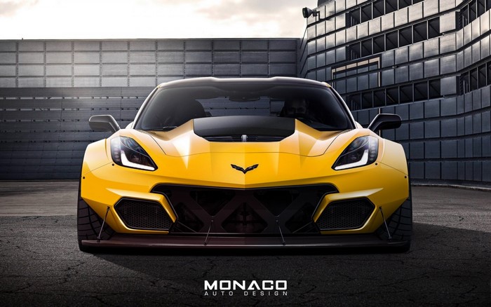 Yellow Chevrolet Corvette Stingray with Monaco Auto Design