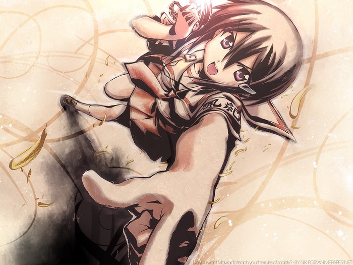 Anime girl reaching out her hand
