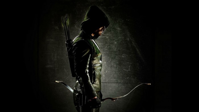 Green Arrow from DC Comics holding a bow