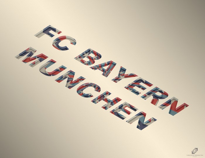 FC Bayern Munchen text with stars and stripes pattern
