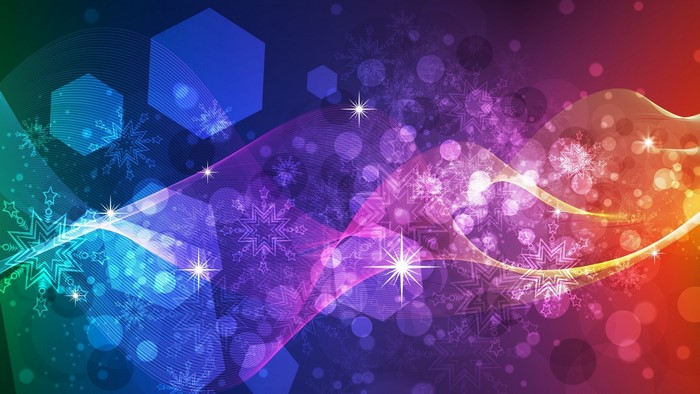 Abstract colorful light and snowflake illustration