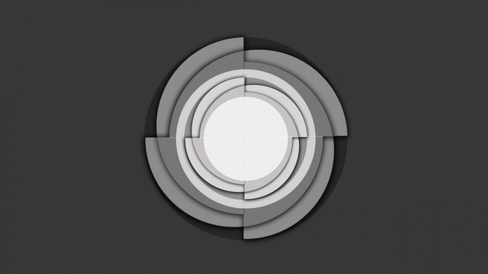 Abstract concentric circles with layered shading