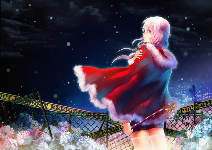 Yuzuriha Inori from Guilty Crown in Christmas attire