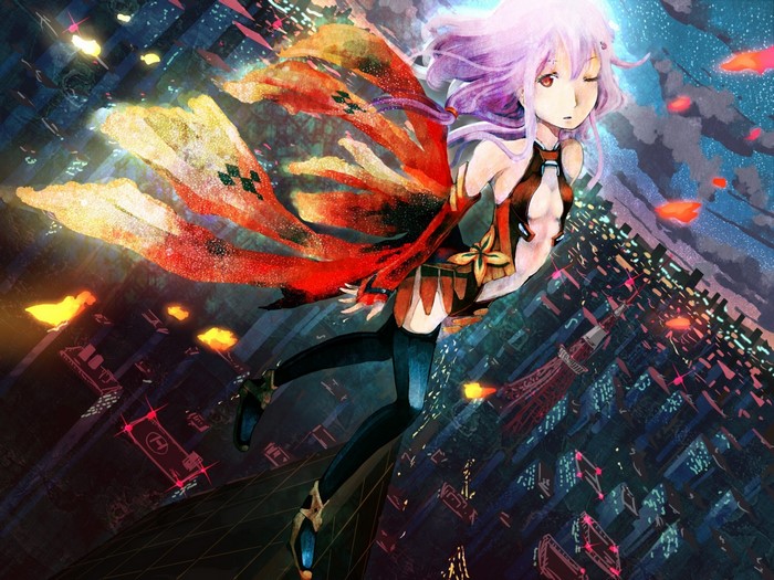 Yuzuriha Inori from Guilty Crown in a city