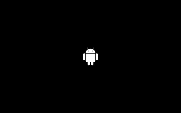 Minimalist Android Logo on Black Background