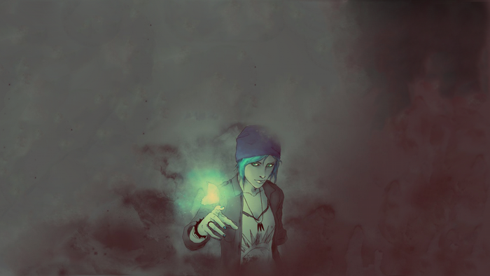 Chloe Price from Life Is Strange with glowing light