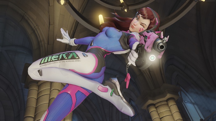 D.Va from Overwatch in a dynamic pose