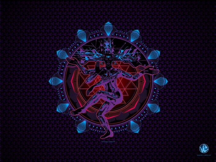 Shiva dancing in a fractal mandala