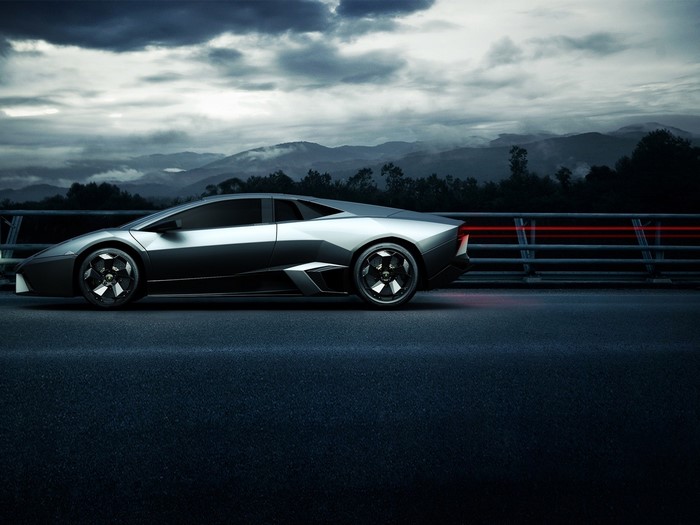 Lamborghini Reventon sports car on a road