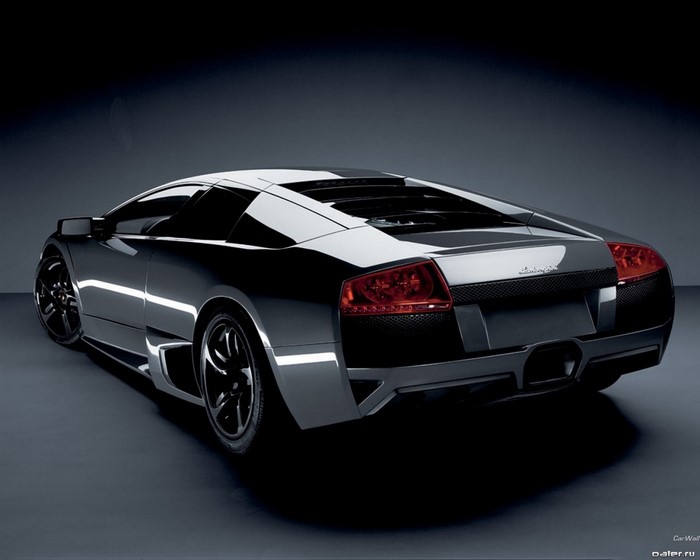 Black Lamborghini Murcielago parked indoors