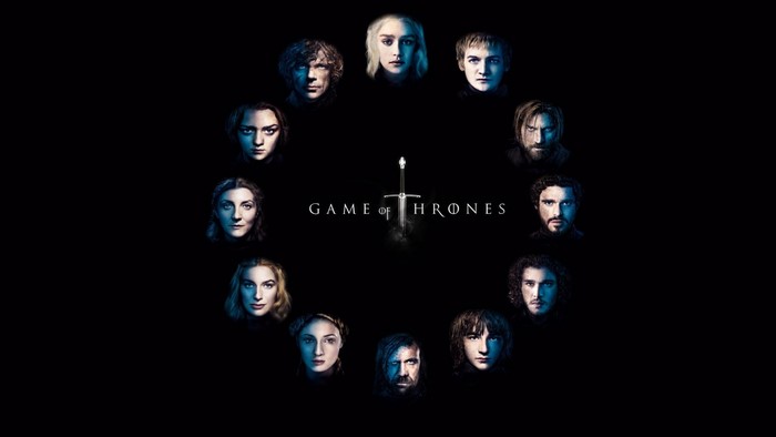Game of Thrones characters arranged in a circle