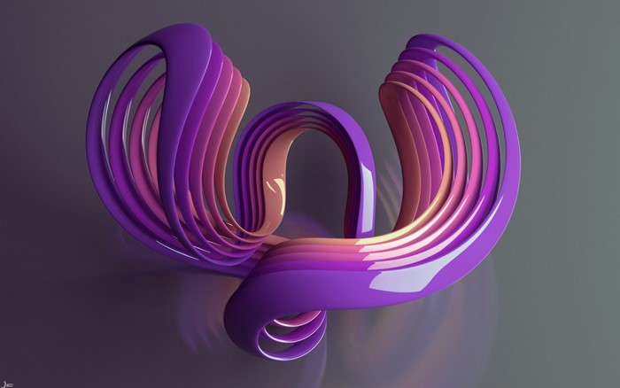 Abstract purple and pink swirling ribbons
